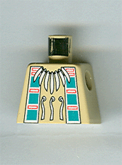 973px105 - Torso Western Indians Necklace and Dark Turquoise Squares Pattern