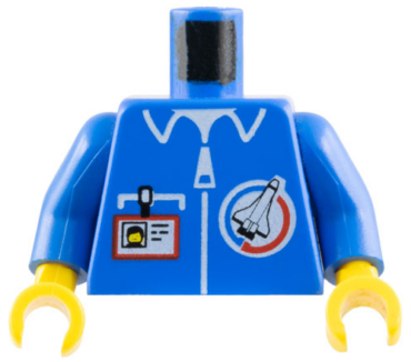 973px112c01 - Torso Launch Command Logo, Zipper and ID Badge Pattern / Blue Arms / Yellow Hands