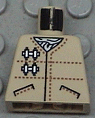 973px84 - Torso SW Hoth Rebel Jacket with Pockets and Brown Dotted Lines over White Scarf Pattern