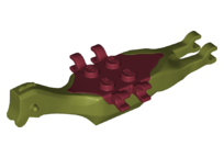 98085c03 - Dinosaur Body Pteranodon, 4 Studs, 6 Clips with Fixed Dark Red Top