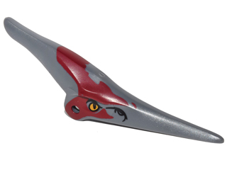 98086pb03 - Dinosaur Head Pteranodon with Eyes and Dark Red Marks Around Eyes and Head Pattern