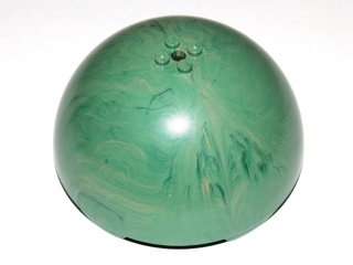 98107pb10 - Cylinder Hemisphere 11 x 11, Studs on Top with Marbled Dark Green and Dark Tan Planet Pattern (SW Yavin 4)