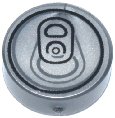 98138pb033 - Tile, Round 1 x 1 with Soda Pop Can Top Pattern