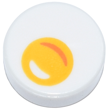 98138pb088 - Tile, Round 1 x 1 with Egg Yolk Pattern