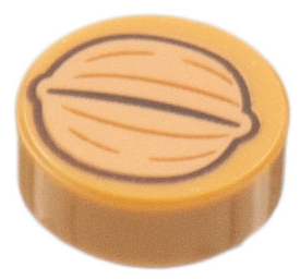 98138pb322 - Tile, Round 1 x 1 with Nougat Walnut Pattern