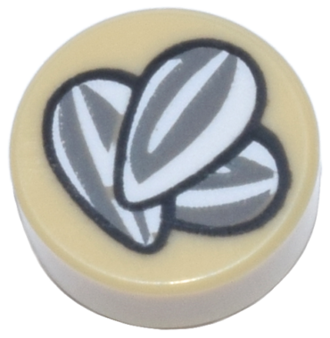 98138pb398 - Tile, Round 1 x 1 with Dark Bluish Gray and White Sunflower Seeds Pattern