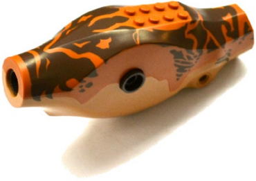 98160c03pb01 - Dinosaur Body Tyrannosaurus rex with Dark Orange Top with Dark Brown Stripes Pattern