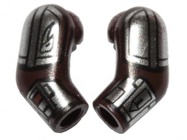 981982pb247 - Arm, (Matching Left and Right) Pair with SW Silver Beskar Armor Plates Pattern