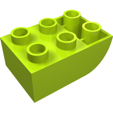 98252 - Duplo, Brick 2 x 3 Slope Curved Inverted