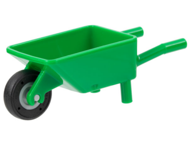 98288c06 - Minifigure, Utensil Wheelbarrow with Light Bluish Gray Wheel with Molded Black Tire Pattern (98288 / 65630pb01)