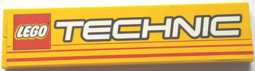 BA131pb04 - Stickered Assembly 8 x 2 with LEGO TECHNIC Logo and Red Stripes Pattern (Sticker) - Set 8457 - 2 Tile 1 x 8
