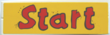 BA135pb05 - Stickered Assembly 6 x 2 with Red 'Start' on Yellow Background Pattern (Sticker) - Set 4982 - 2 Tile 1 x 6
