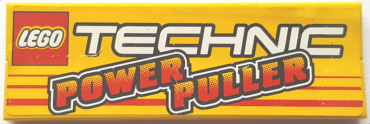 BA135pb07 - Stickered Assembly 6 x 2 with LEGO TECHNIC Logo and 'POWER PULLER' Pattern (Sticker) - Set 8457 - 2 Tile 1 x 6