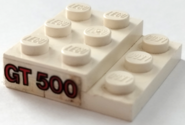 BA337pb01L - Stickered Assembly 3 x 3 x 2/3 with 'GT 500' Pattern Model Left Side (Sticker) - Set 5521 - 1 Plate 1 x 3, 2 Plate 2 x 3