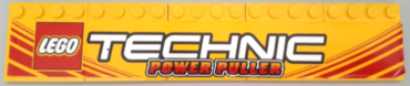 BA362pb01 - Stickered Assembly 20 x 4 with LEGO TECHNIC Logo and 'POWER PULLER' Pattern (Sticker) - Set 8457 - 5 Tile, Modified 4 x 4 with Studs on Edge