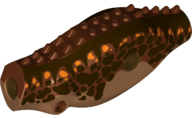IRexBodyc04pb01 - Dinosaur Body Indominus rex / Carnotaurus / Allosaurus with Reddish Brown Top with Dark Brown Side Stripes and Dark Brown and Orange Spots Pattern