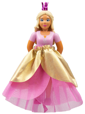 belvfemale39b - Belville Female - Princess, Pink Top, Yellow Hair, Dark Pink Shoes, Skirt Long, Crown