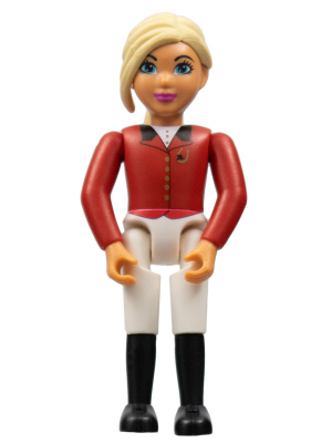 belvfemale80 - Belville Female - Horse Rider, White Shorts, Red Shirt, Light Yellow Hair Ponytail