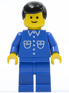 but019 - Shirt with 6 Buttons - Blue, Blue Legs, Black Male Hair