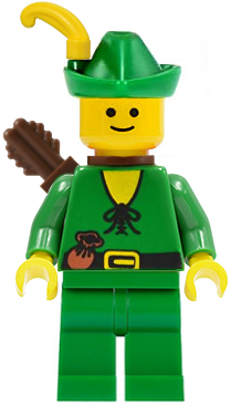 cas123a - Forestman - Pouch, Green Hat, Yellow Feather, Quiver