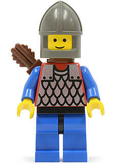 cas151a - Scale Mail - Red with Blue Arms, Blue Legs with Black Hips, Dark Gray Chin-Guard, Quiver