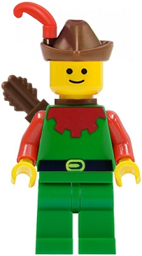 cas284 - Forestman - Red, Brown Hat, Red Feather, Quiver