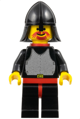 cas322 - Breastplate - Black, Black Legs with Red Hips, Black Neck-Protector, Red Plastic Cape