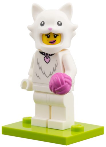 col28-2 - Fluffy Cat Costume Fan, Series 28 (Complete Set with Stand and Accessories)