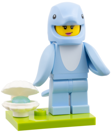 col28-9 - Dolphin Costume Fan, Series 28 (Complete Set with Stand and Accessories)