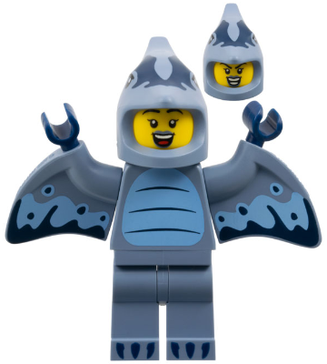 col454 - Pterodactyl Costume Fan, Series 27 (Minifigure Only without Stand and Accessories)