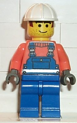 con002 - Overalls with Safety Stripe Blue, White Construction Helmet