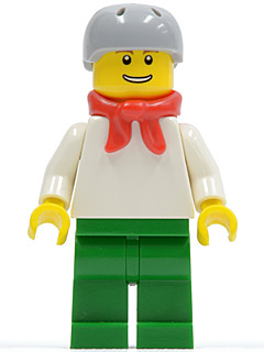 cty0156 - Plain White Torso with White Arms, Green Legs, Helmet and Scarf