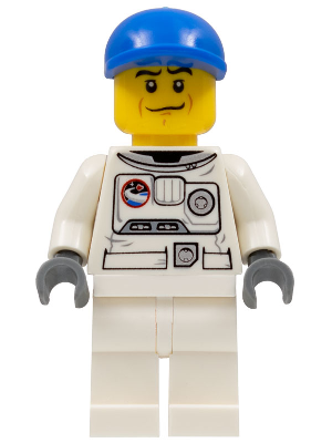 cty0226 - Spacesuit, White Legs, Blue Short Bill Cap, Black Eyebrows