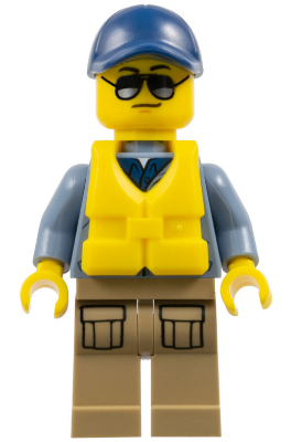 cty0837 - Mountain Police - Officer Male, Speed Boat with Life Jacket Center Buckle