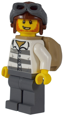 cty0890a - Mountain Police - Jail Prisoner 86753 Prison Stripes, Aviator Helmet, Backpack