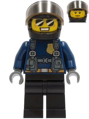 cty1257 - Police Officer - Duke DeTain, Black Helmet, Trans-Brown Visor