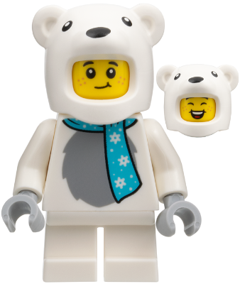 cty1930 - Child - Boy, Polar Bear Costume, Medium Azure Scarf