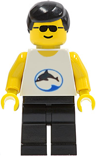 div024 - Divers - Dolphin Shirt, Black Hair