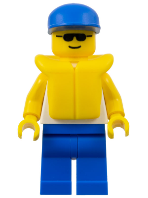 div026 - Divers - Boatie, Dolphin Shirt, Blue Cap, Life Jacket