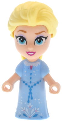 dp233 - Elsa - Micro Doll, Bright Light Blue Dress with Beaded Belt, Open Mouth Smile