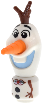 dp234 - Olaf - Micro Doll, Bright Light Blue Mouth, Leaf Bow Tie