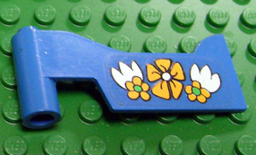 fabah1pb01 - Fabuland Car Door Left With Flowers Pattern (Sticker) - Set 3635