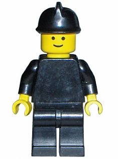 fire005 - Plain Black Torso with Black Arms, Black Legs, Black Fire Helmet
