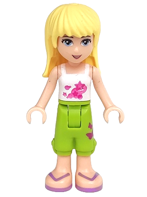frnd0028 - Friends Stephanie - Lime Cropped Trousers, White Top