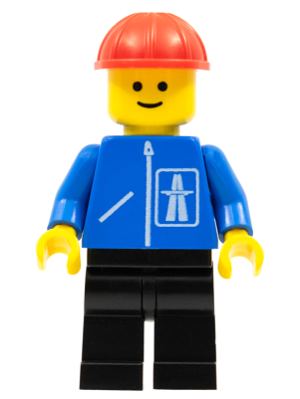 hgh010 - Highway Pattern - Black Legs, Red Construction Helmet