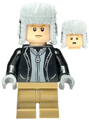 hp461 - Draco Malfoy - Black Jacket, Dark Tan Medium Legs, Black Ushanka Hat