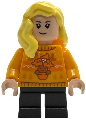 hp592 - Hannah Abbott - Bright Light Orange Holiday Sweater, Black Short Legs