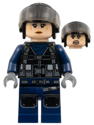 jw042 - ACU Tracker - Female, Black Aviator Cap with Trans-Brown Visor, Light Nougat Head