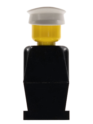 old009 - Legoland - Black Torso, Black Legs, White Hat