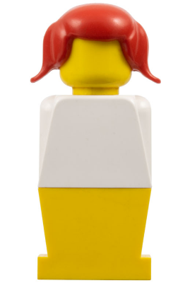 old038 - Legoland - White Torso, Yellow Legs, Red Pigtails Hair